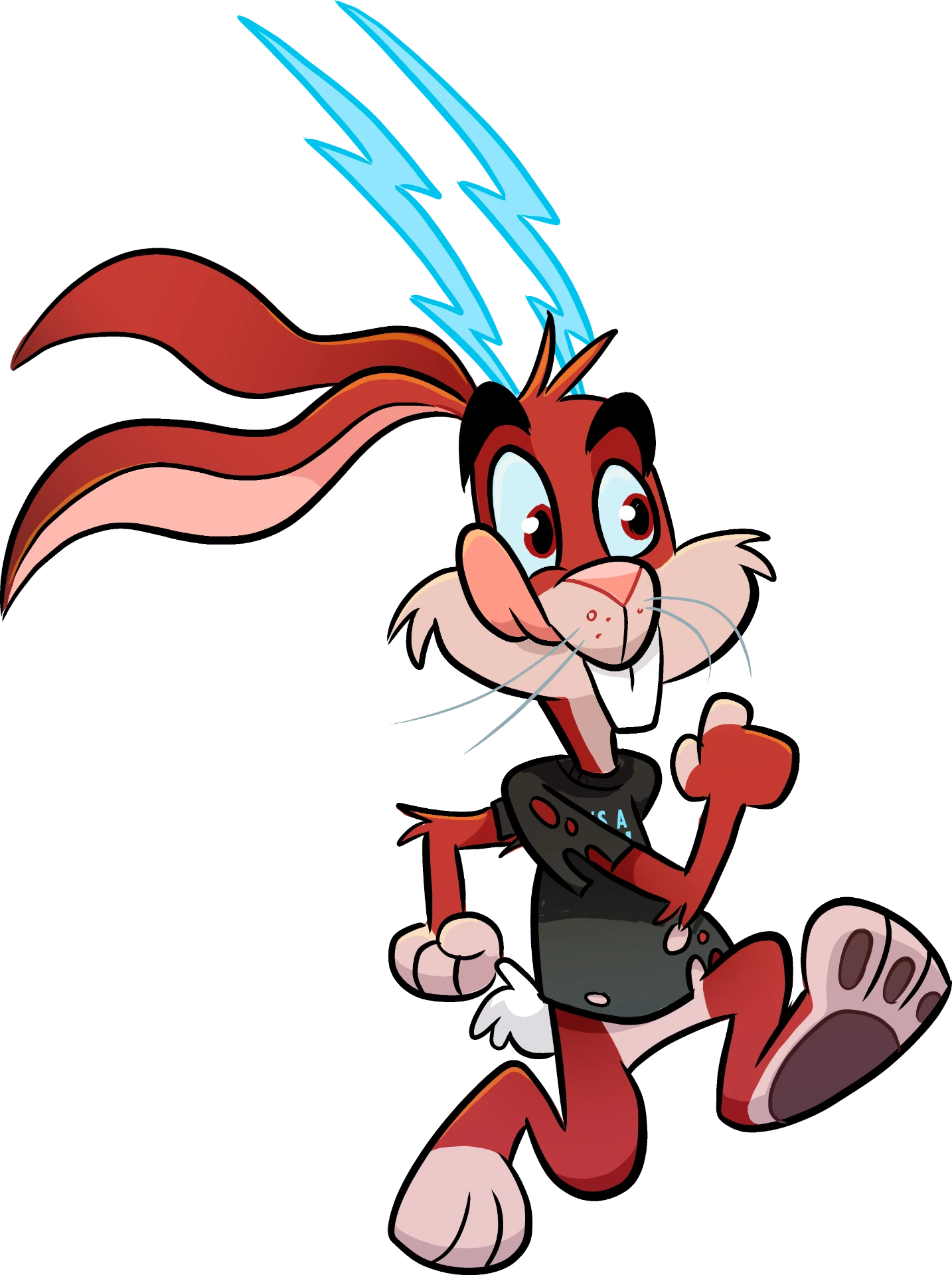 Revv the electrified jackalope in the studio